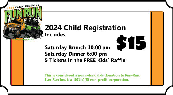 Registration: ADULT &/or CHILD: Fun-Run 2024